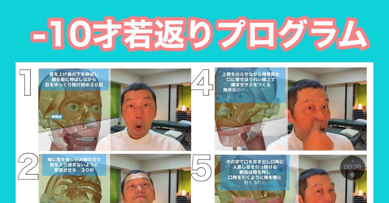 10才若返りプログラム ７つの表情筋トレーニング方法 お顔の整体師 戸塚哲春 Note