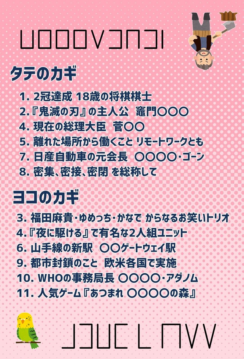 クロスワード 謎解きな年賀状作りました 毎日ペンギンクイズ Note クロスワード 謎解きな年賀状作りました 毎日ペンギンクイズ Note