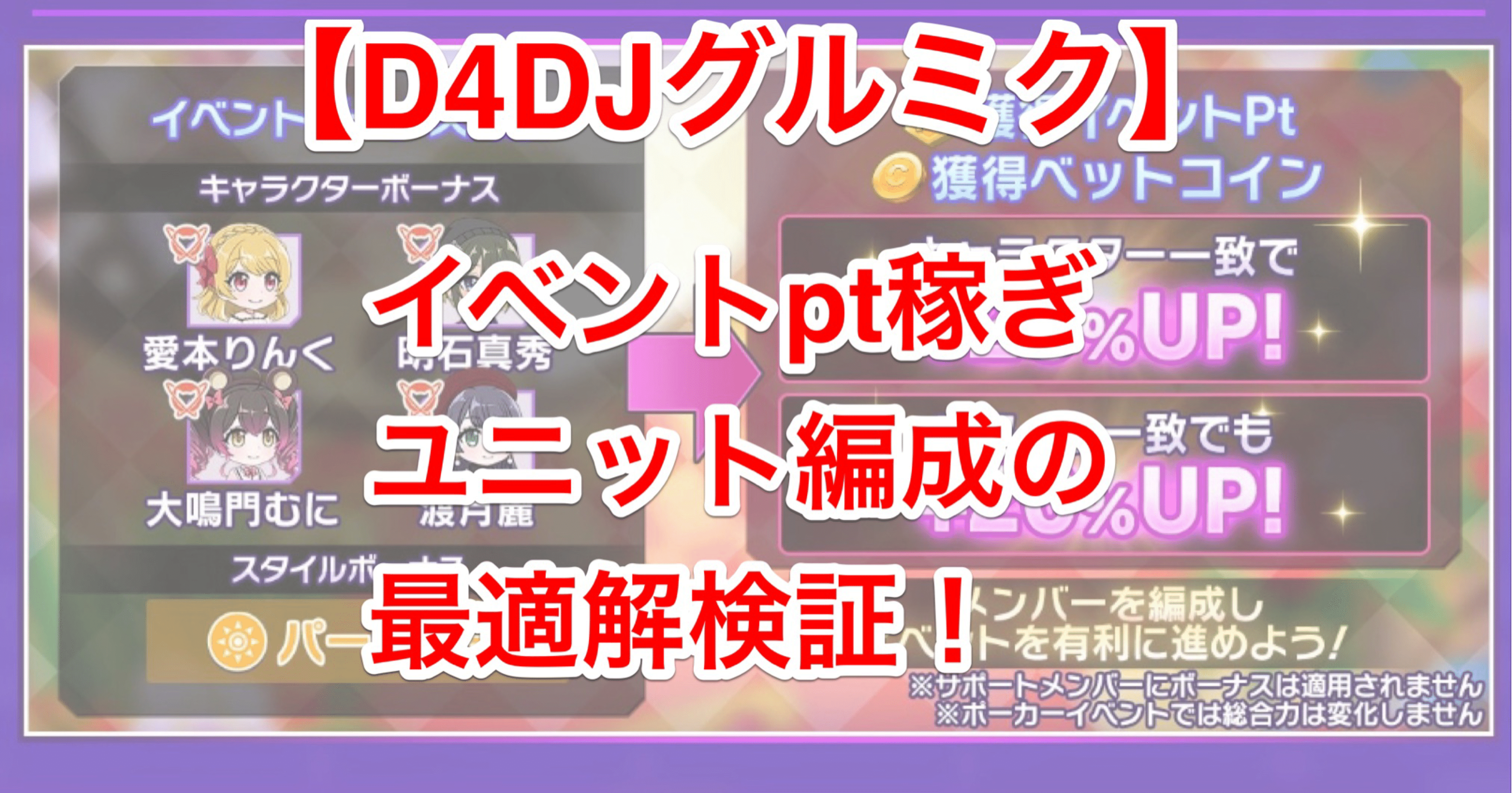 D4dj攻略 ポーカーイベント 強キャラとイベントキャラどっちを使うべきか検証してみた グルミク いぬ Note