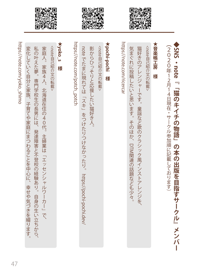 冊子用 縦書きの検討あれこれ サークルメンバーさま紹介ページ のこと 絵かき浅野 猫 キイチ マンガお休み中 マンガは素人です Note
