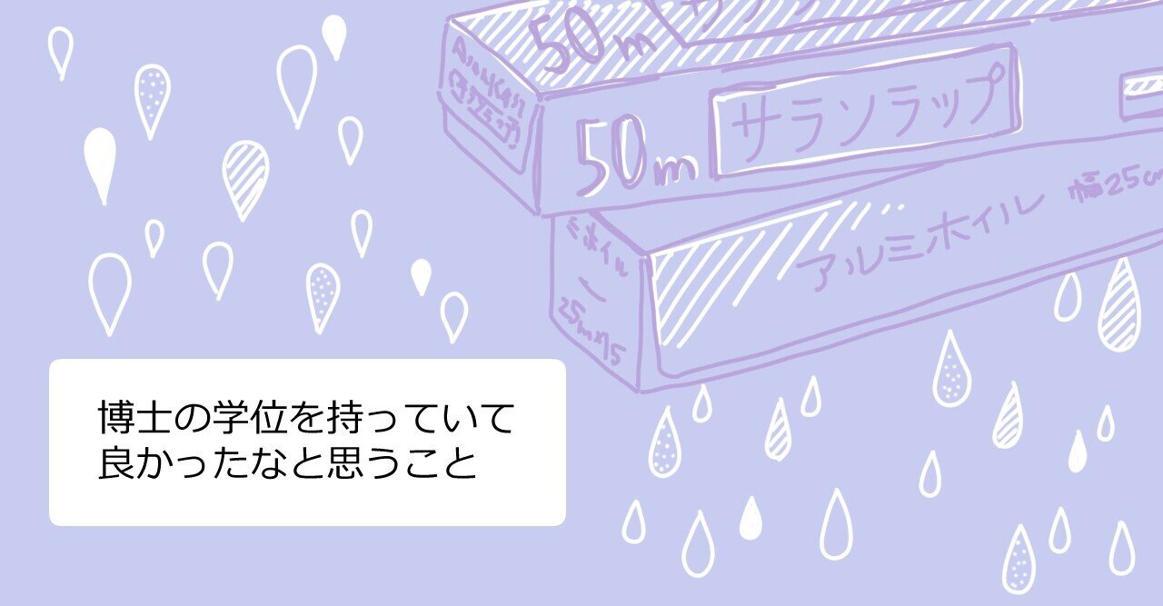 博士の学位を持っていて良かったなと思うこと 黒都茶々 kuro and chacha note