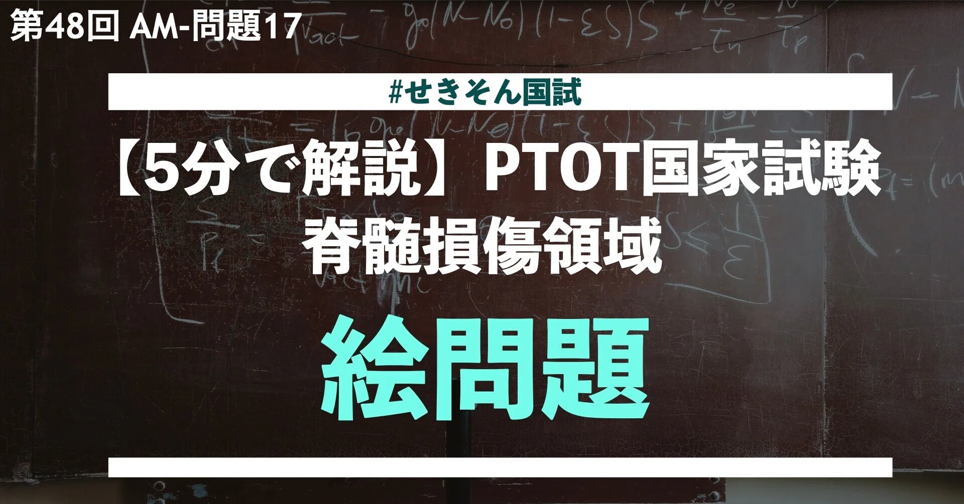 5分で解説：絵問題】PTOT国家試験 脊髄損傷領域 第49回 AM-問題17