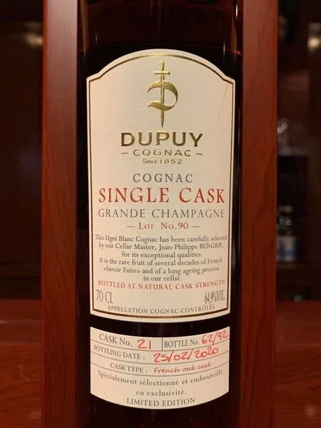 Dupuy シングルカスク コニャック 700ml 2020.11.12 コニャック『デュピュイ』／Cognac 