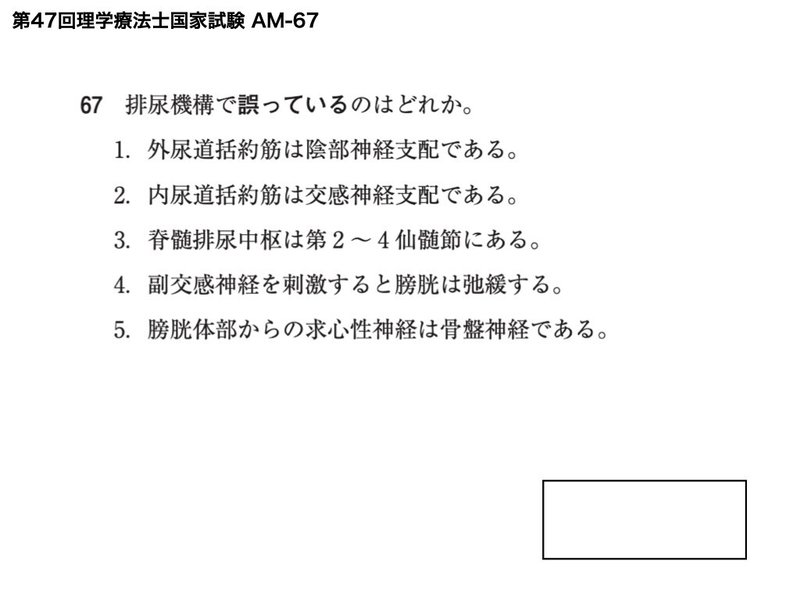 7分で解説 排尿機構 Ptot国家試験 脊髄損傷領域 第47回 Am 問題67 せきそん国試 そうちゃん 脊髄損傷の情報発信 Note