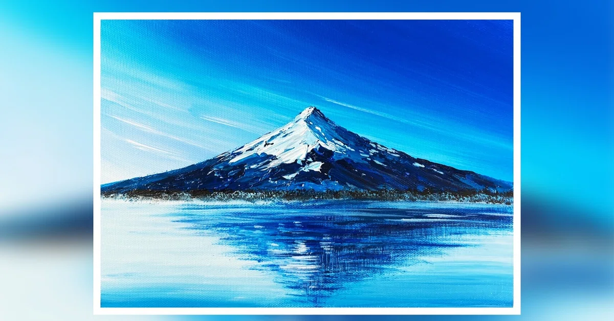 アクリル絵の具で【富士山2021】を描く方法 | 初心者が簡単に絵を描く 