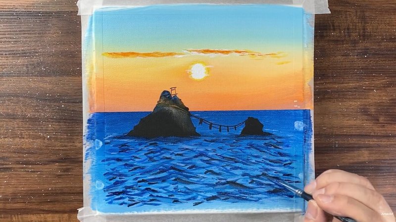アクリル絵の具で 伊勢 夫婦岩の日の出 を描く方法 初心者が簡単に絵を描く方法 Junya Art Note アクリル絵の具で 伊勢 夫婦岩の日の出 を描く方法 初心者が簡単に絵を描く方法 Junya Art Note