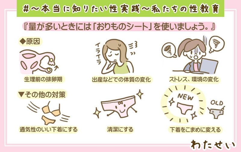 おりものの量が多い 色やニオイは変わる これって病気なの 本当に知りたい性実践 私たちの性教育 Note おりものの量が多い 色やニオイは変わる これって病気なの 本当に知りたい性実践 私たちの性教育 Note