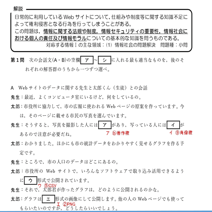 高校 情報１】大学入学共通テスト「情報」試作問題 第１問 を解説してみた｜高校情報科・情報処理技術者試験対策の突破口ドットコム