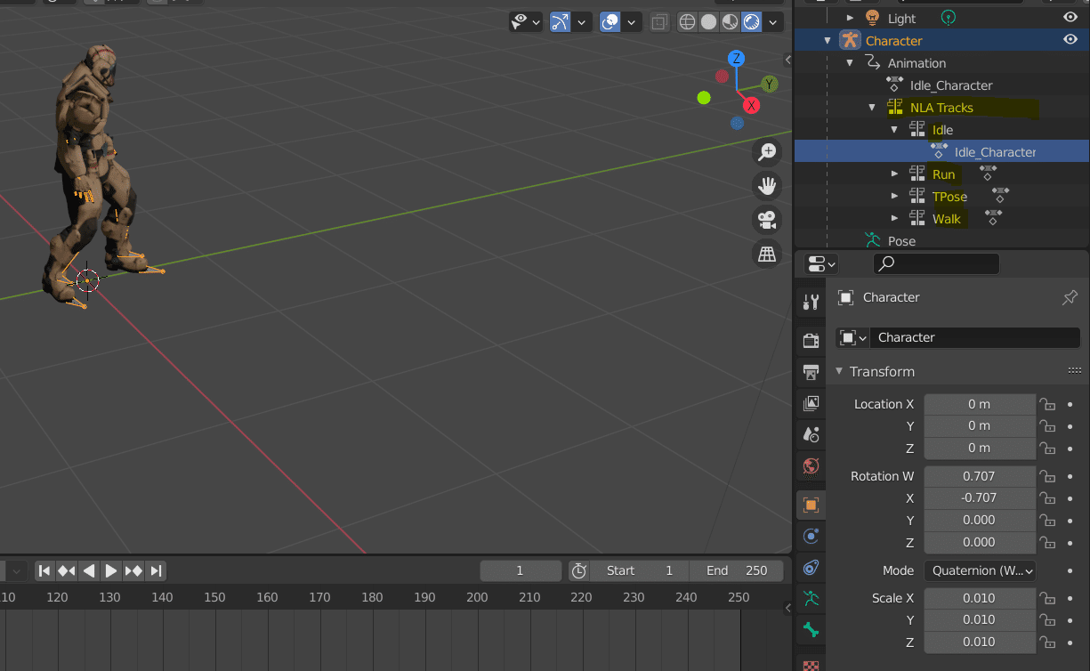 Blender アニメーション Unityとの違い Nla Tracks ちがい総研 Note