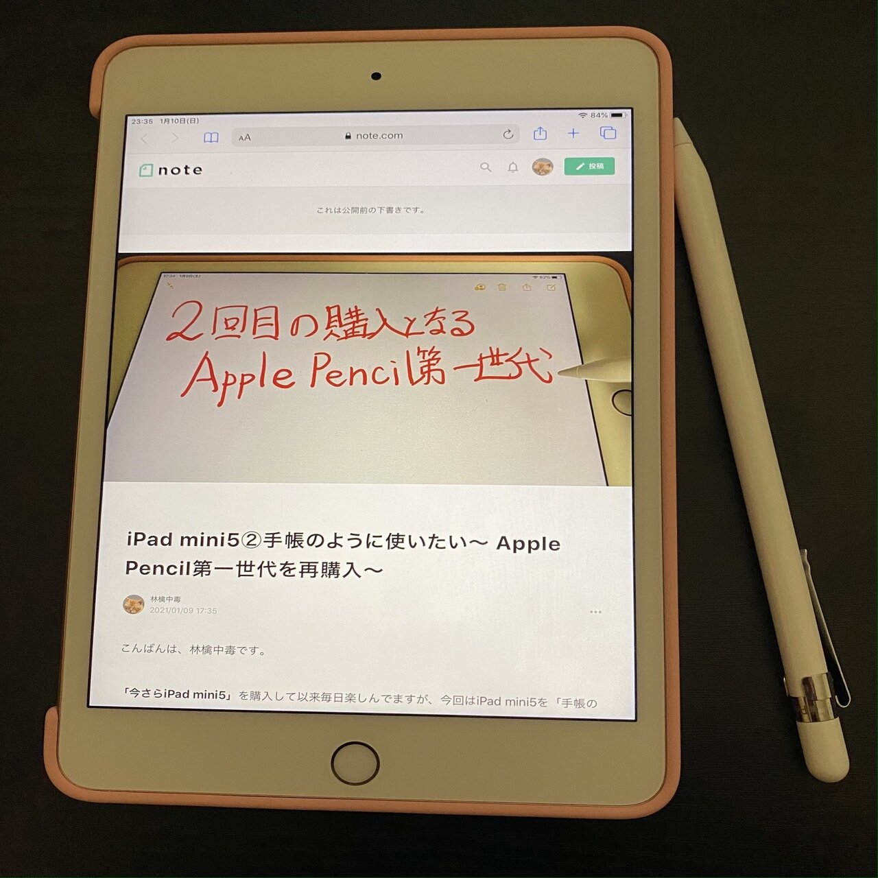 iPad mini5②手帳のように使いたい〜 Apple Pencil第一世代を再購入