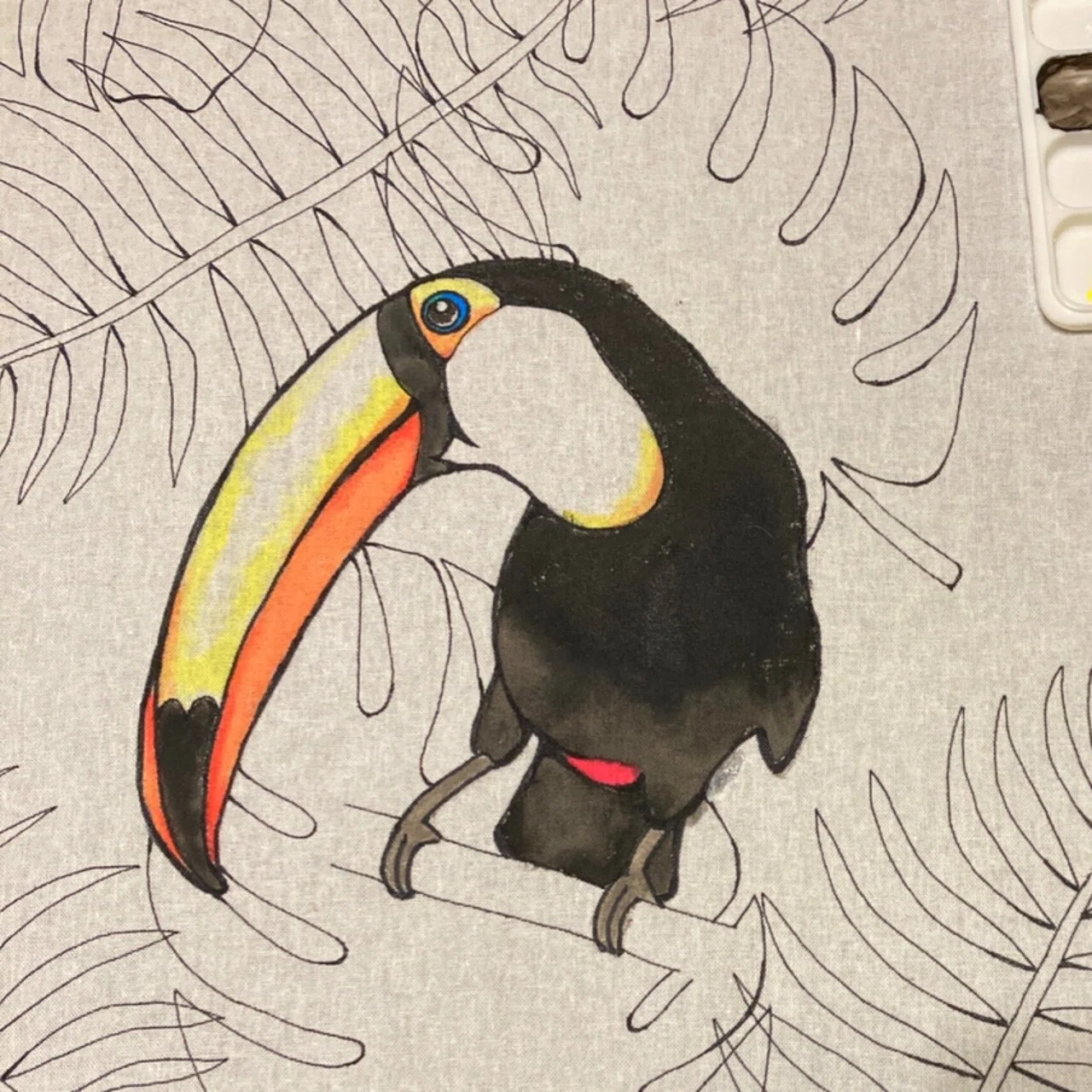 ジャングル展に向けて♪3〜オオハシさんに色を塗る🐥〜｜ふんわり♪
