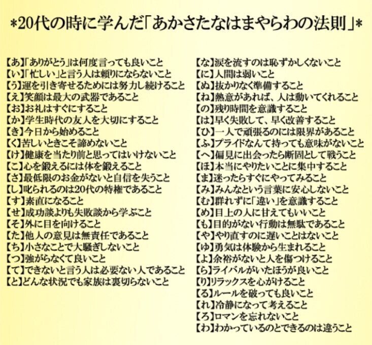 代からの自分を強くする あかさたなはまやらわ の法則 ピノ 英語と旅と時々美食 Note