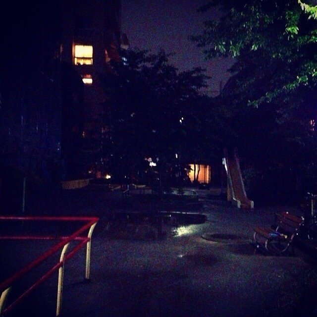梅雨はいきなり本気モードですね 写真は近くの公園ですが 雨の公園は寂しい感じがしますね 特に夜だと ナイトゥ