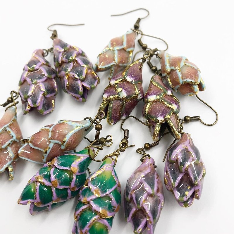 樹脂粘土のカラフルピアス Hiroko Sewing Co ミンネ作家 Note