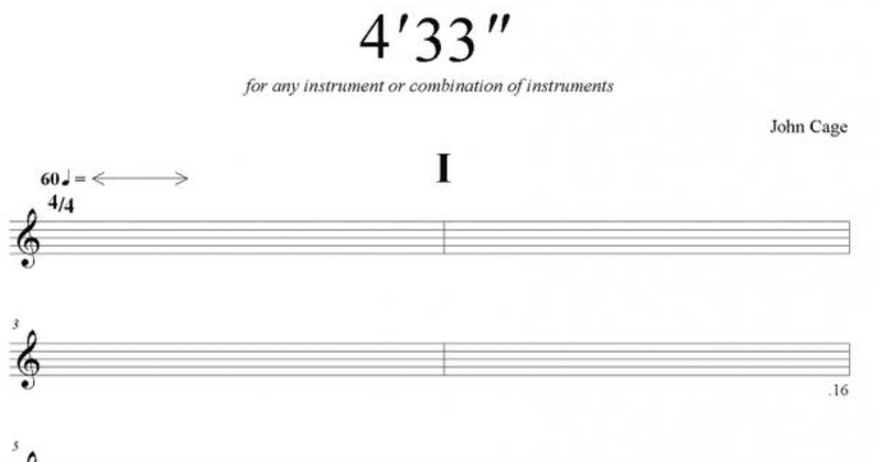ジョン ケージの4分33秒は音楽史に残る沈黙だ 楽譜あり ジュウ ショ アート カルチャーライター Note
