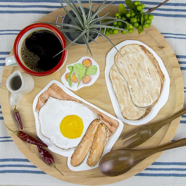 Breakfast / 朝食　instagramで毎日1絵をアップ中です。https://www.instagram.com/irodori_geek/