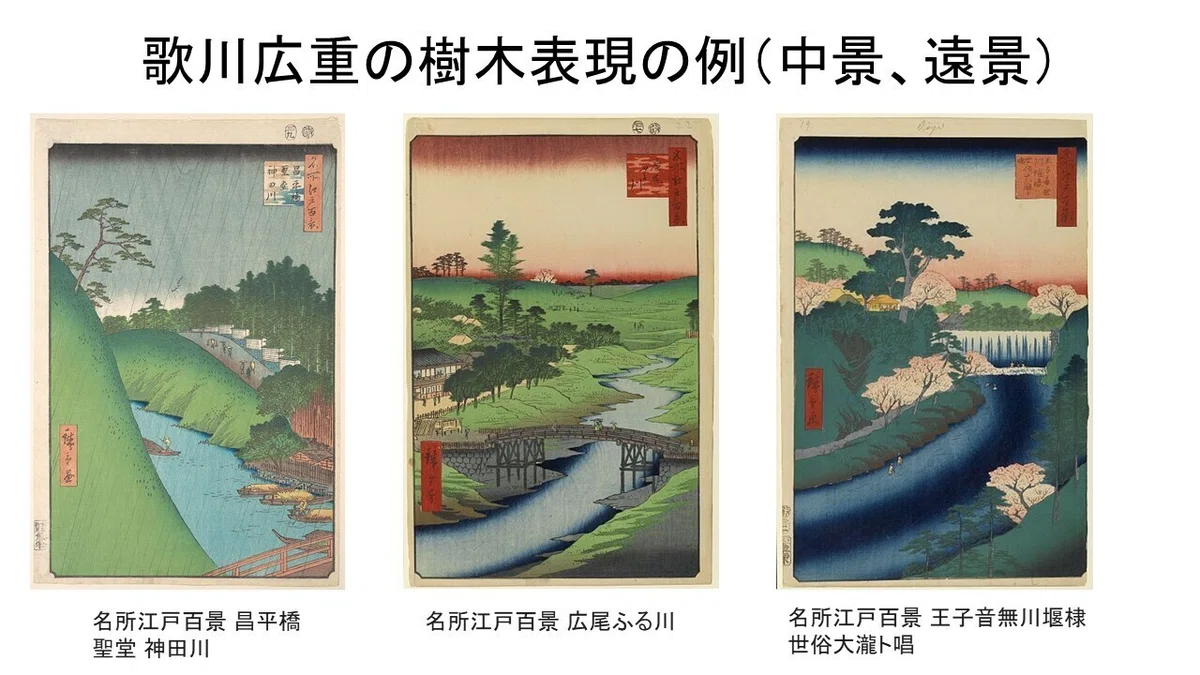 歌川広重の樹木表現例