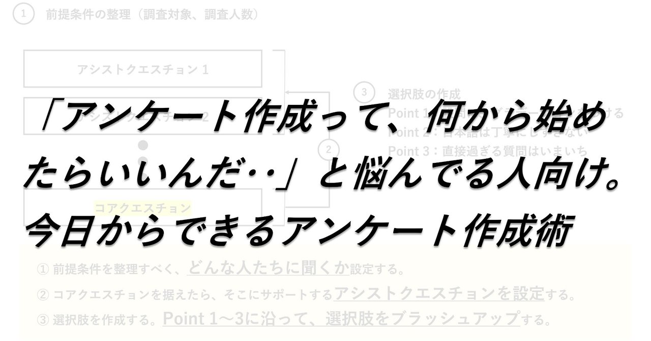 アンケート作成って 何から始めたらいいんだ と悩んでる人向け 今日からできるアンケート作成術 ちゃっく Note