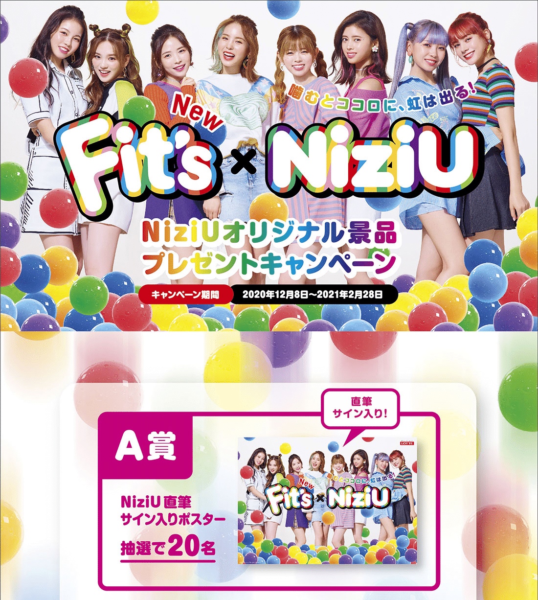 Fit’s × NiziU 直筆サイン入りポスター ロッテ