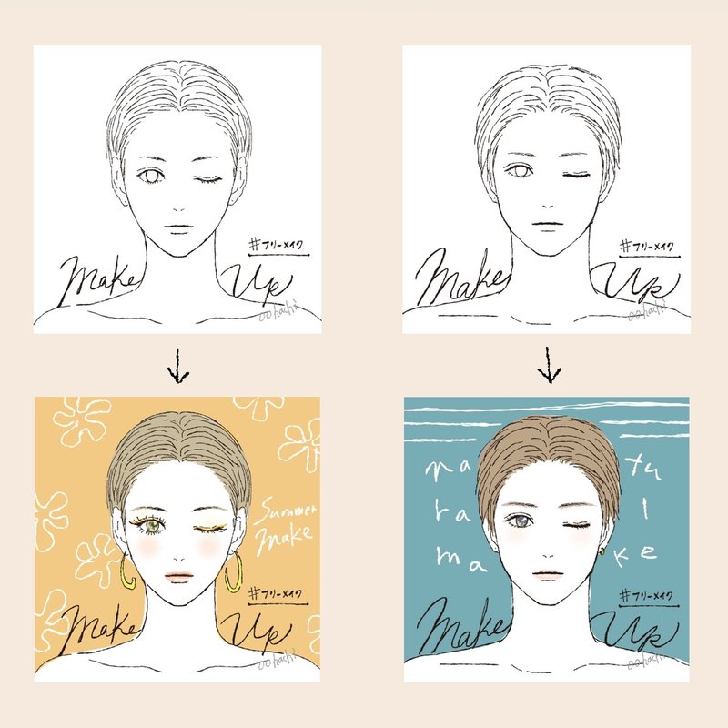 フリー素材 メイクの塗り絵素材 第二弾つくってみた オオハチ Note フリー素材 メイクの塗り絵素材 第二弾つくってみた オオハチ Note