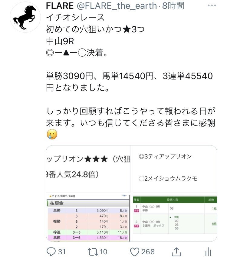 1 16 土 中央競馬推奨馬 Flare Note