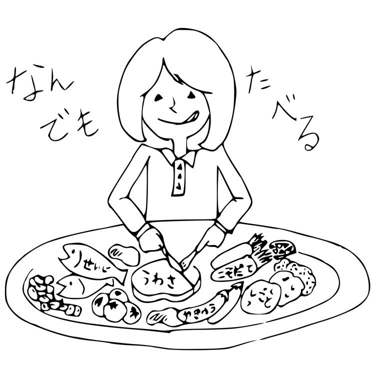 「なんでもたべる」※Podcast用に描いたイラスト