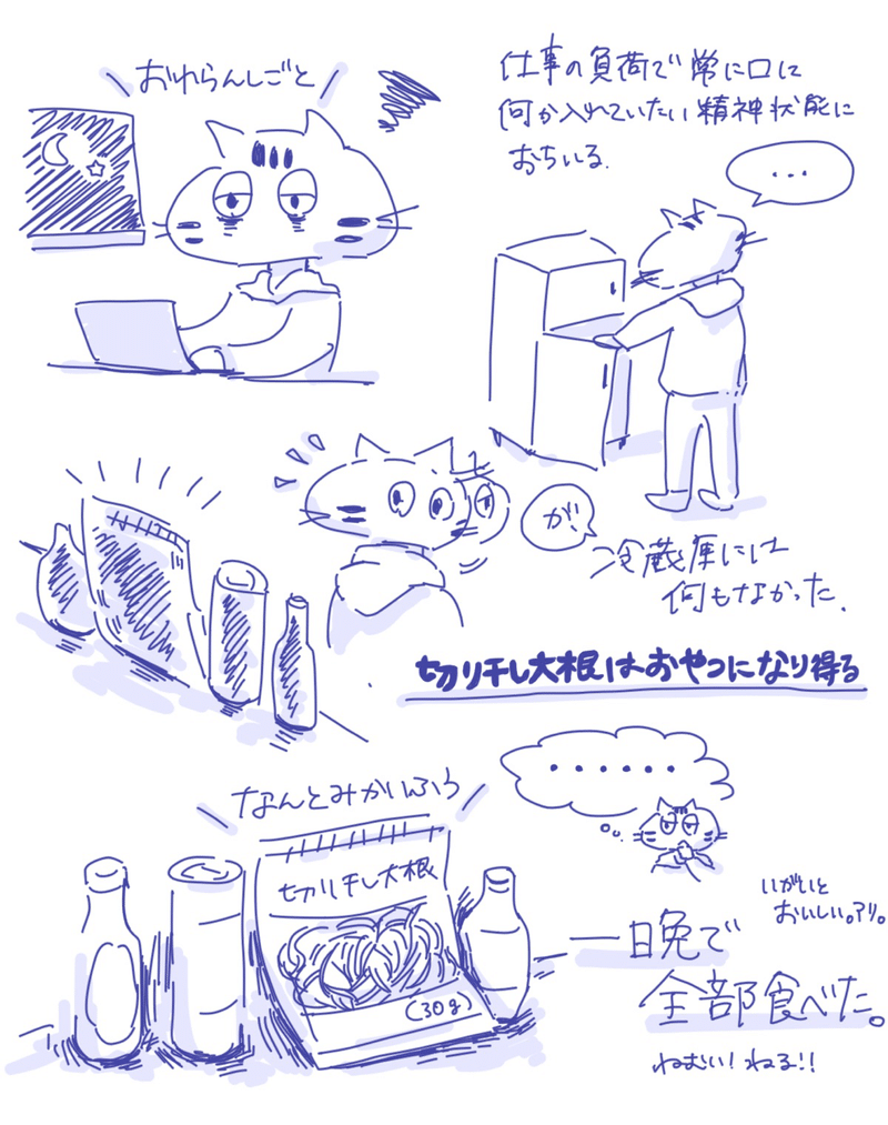 1月14日 木 切り干し大根はおやつになり得る まつり縫い祭り Note