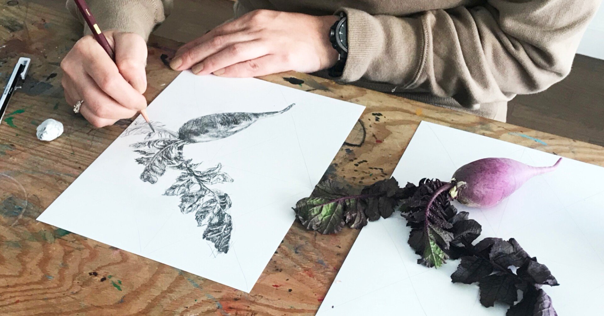 1月 季節の野菜デッサン教室 かんざき Note