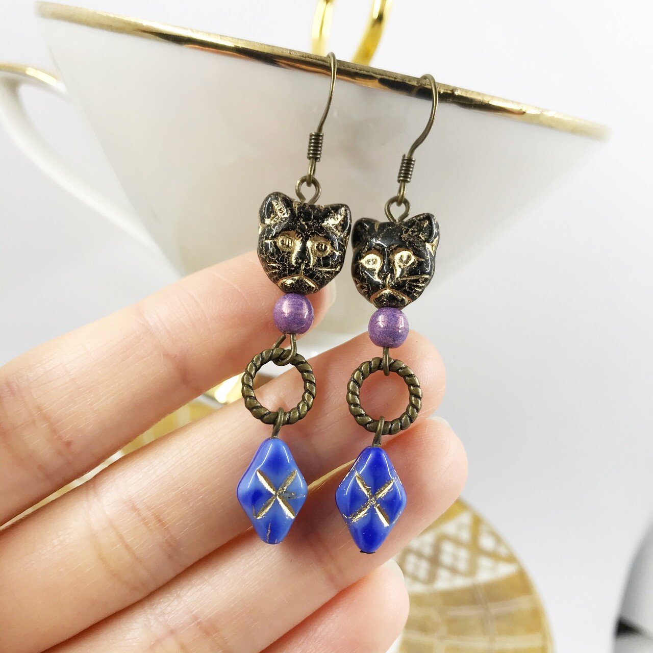 チェコビーズのピアス｜ハンドメイド作家 Hiroko