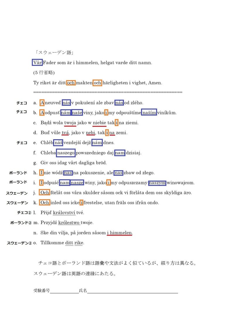 Jol18 1 主の祈り チェコ語 ポーランド語 スウェーデン語 古英語 Clob Note Jol18 1 主の祈り チェコ語 ポーランド語 スウェーデン語 古英語 Clob Note