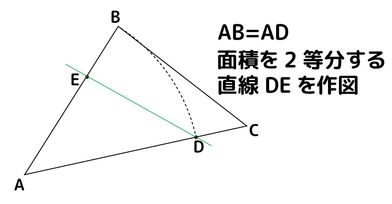 三角形の面積を2等分する作図 問題 Marupeke Ikd Note 三角形の面積を2等分する作図 問題 Marupeke Ikd Note
