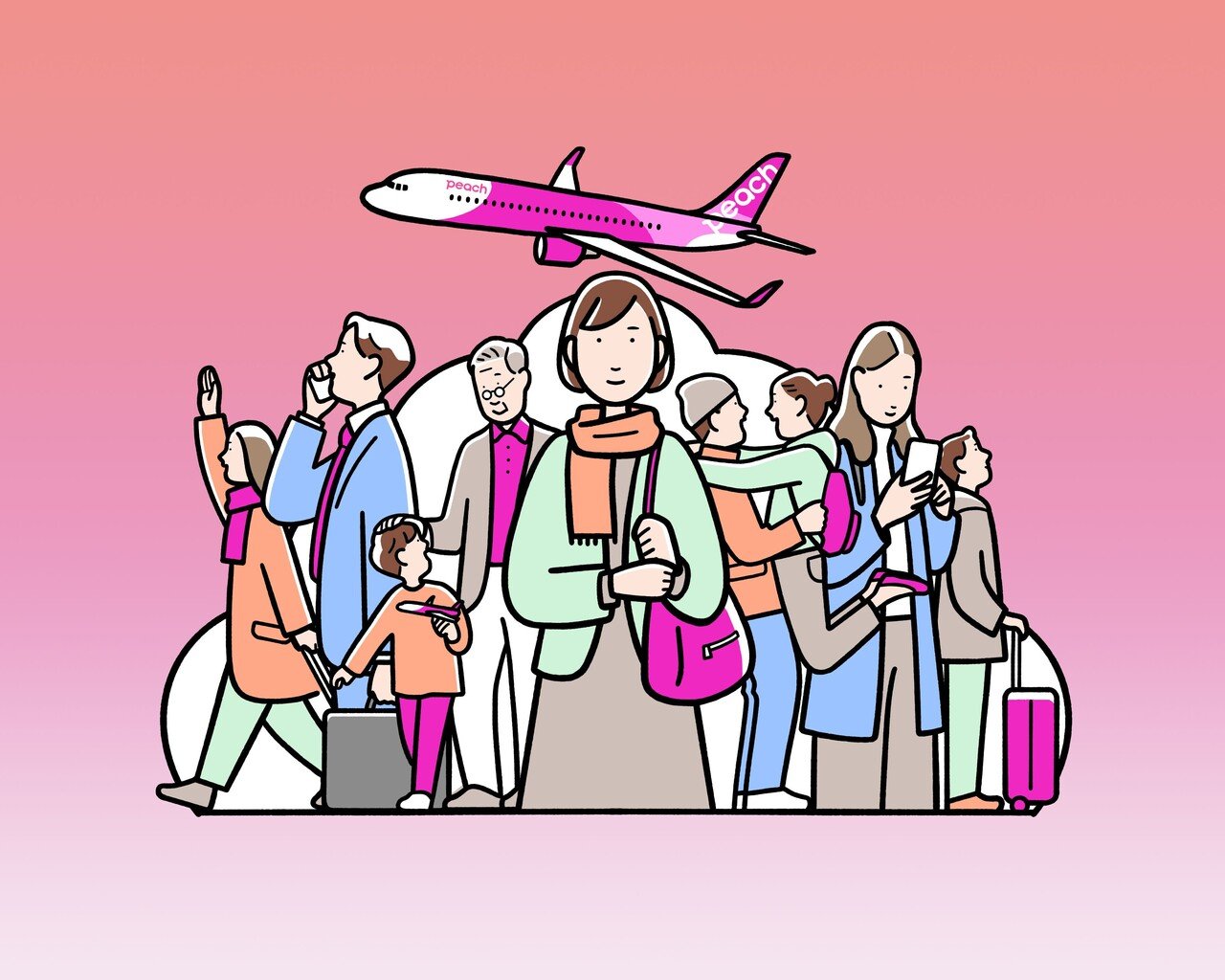 Peach Aviation 「再会はプレゼント」キャンペーンのキービジュアルに