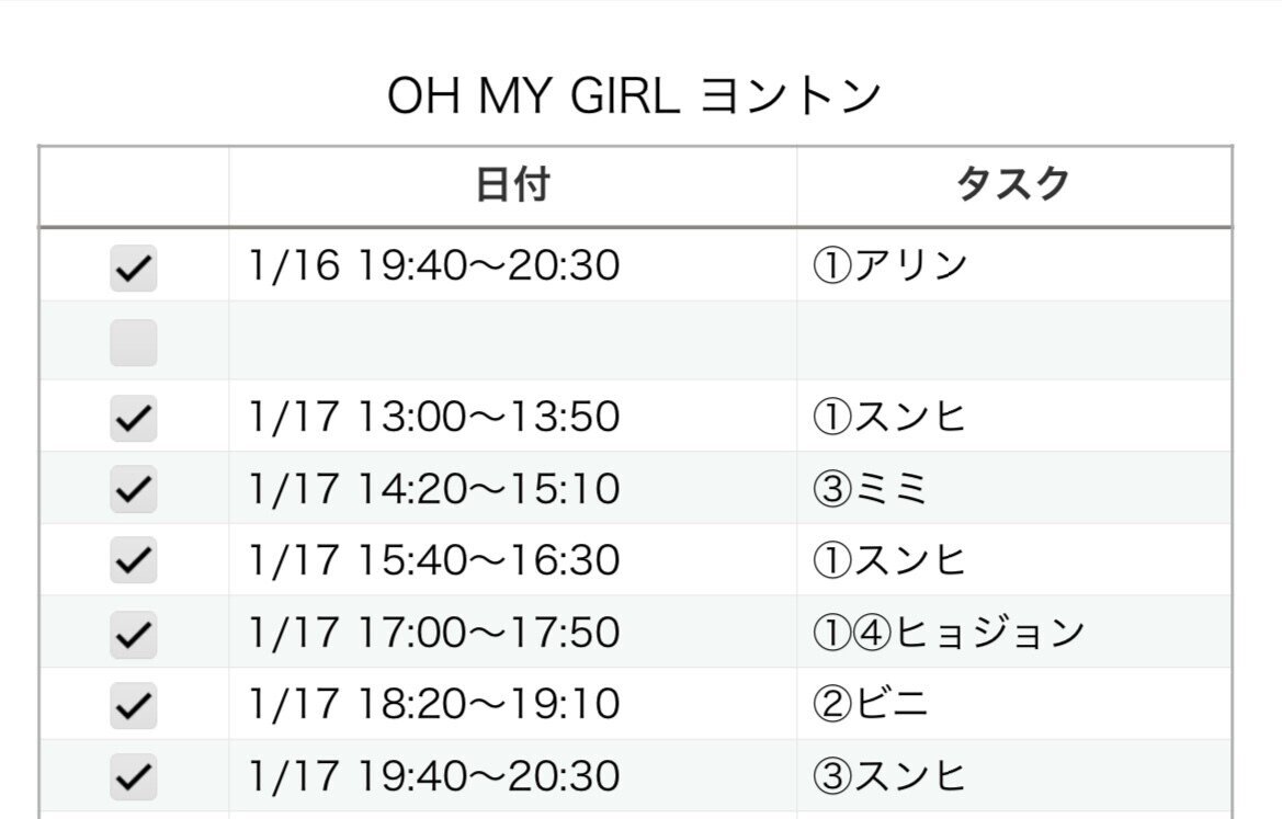 21 1 17 オンライントーク会 Omg 치에 Note