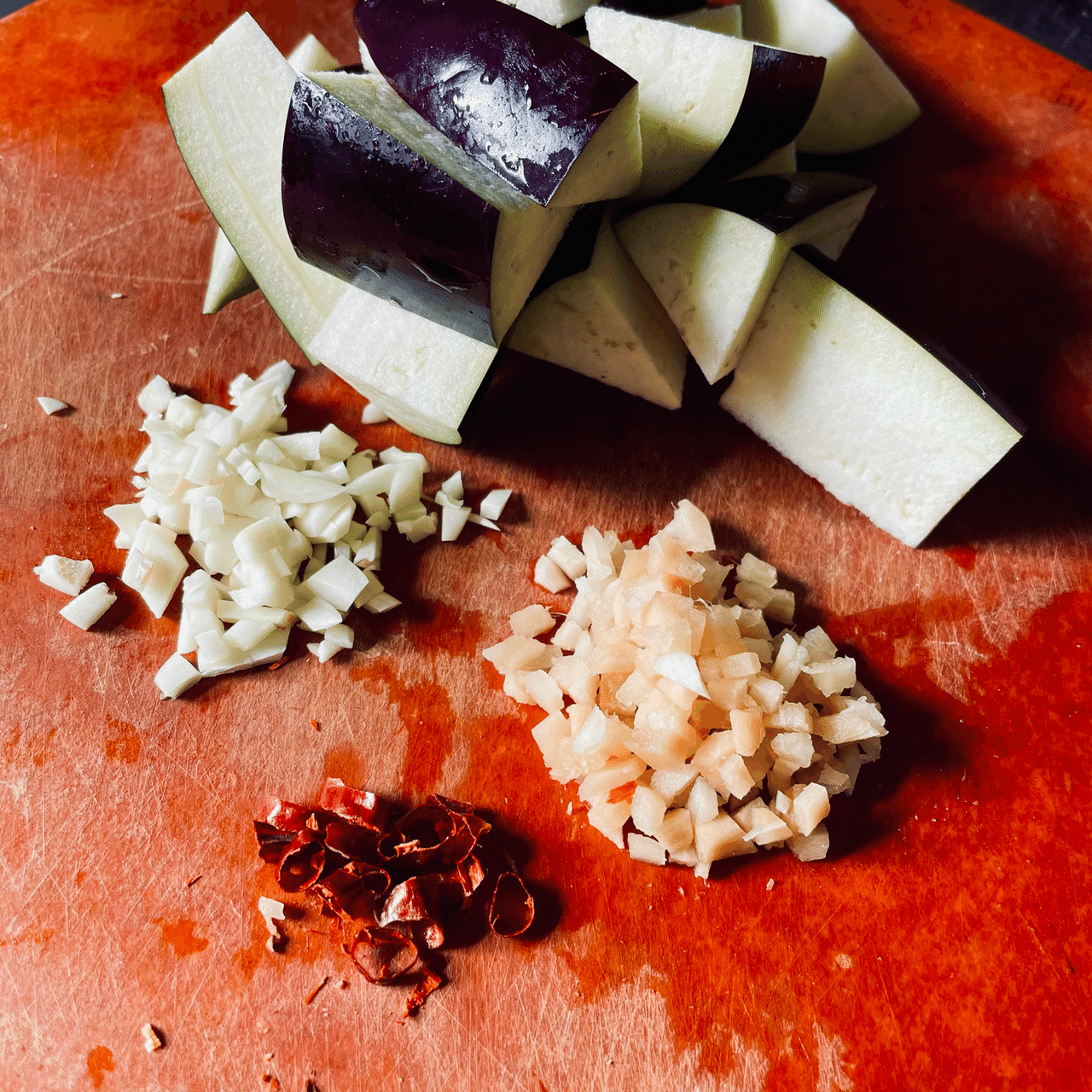 豆腐のそぼろを使って麻婆茄子もどき As Note