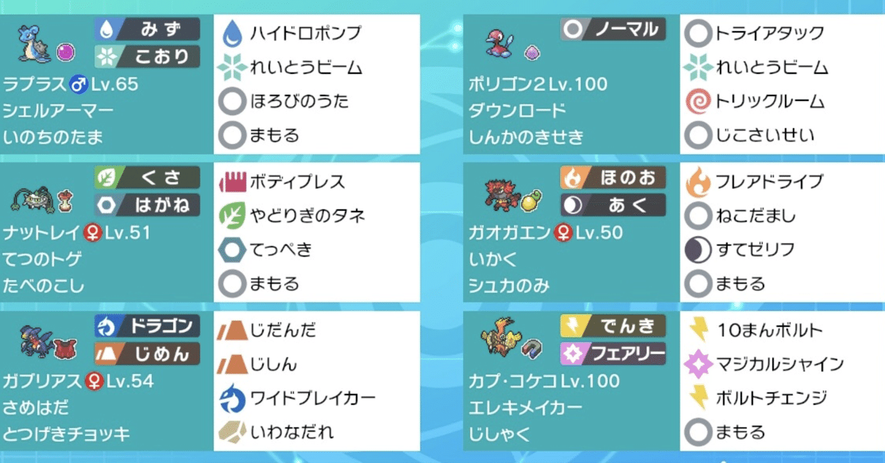 ポケモン剣盾ダブル 陰湿ラプラスタン Gc Winter最終6位 レート1804 S13最終16位 レート01 ちゃんなー Note