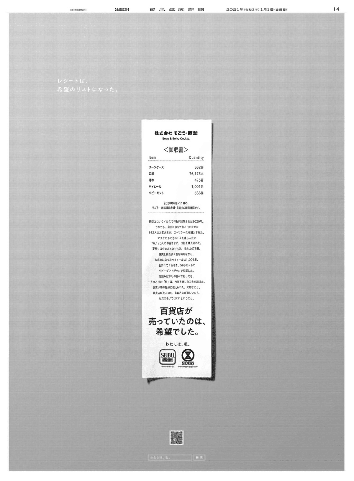 2021年、そごう・西武の広告が希望を告げて始まった。｜サチエ