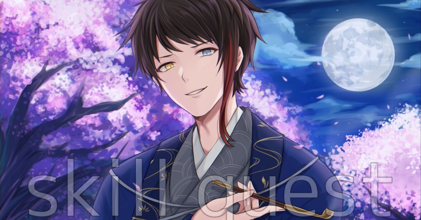 実績紹介 和風な男性 スキルクエスト イラスト制作 Vtuber制作 Note