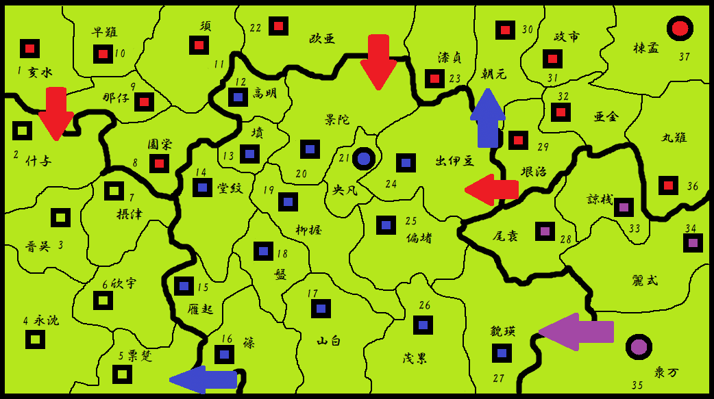 戦国n雄　蛇年７年　出陣図