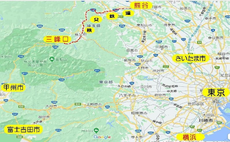 MAP横浜･熊谷･三峰口