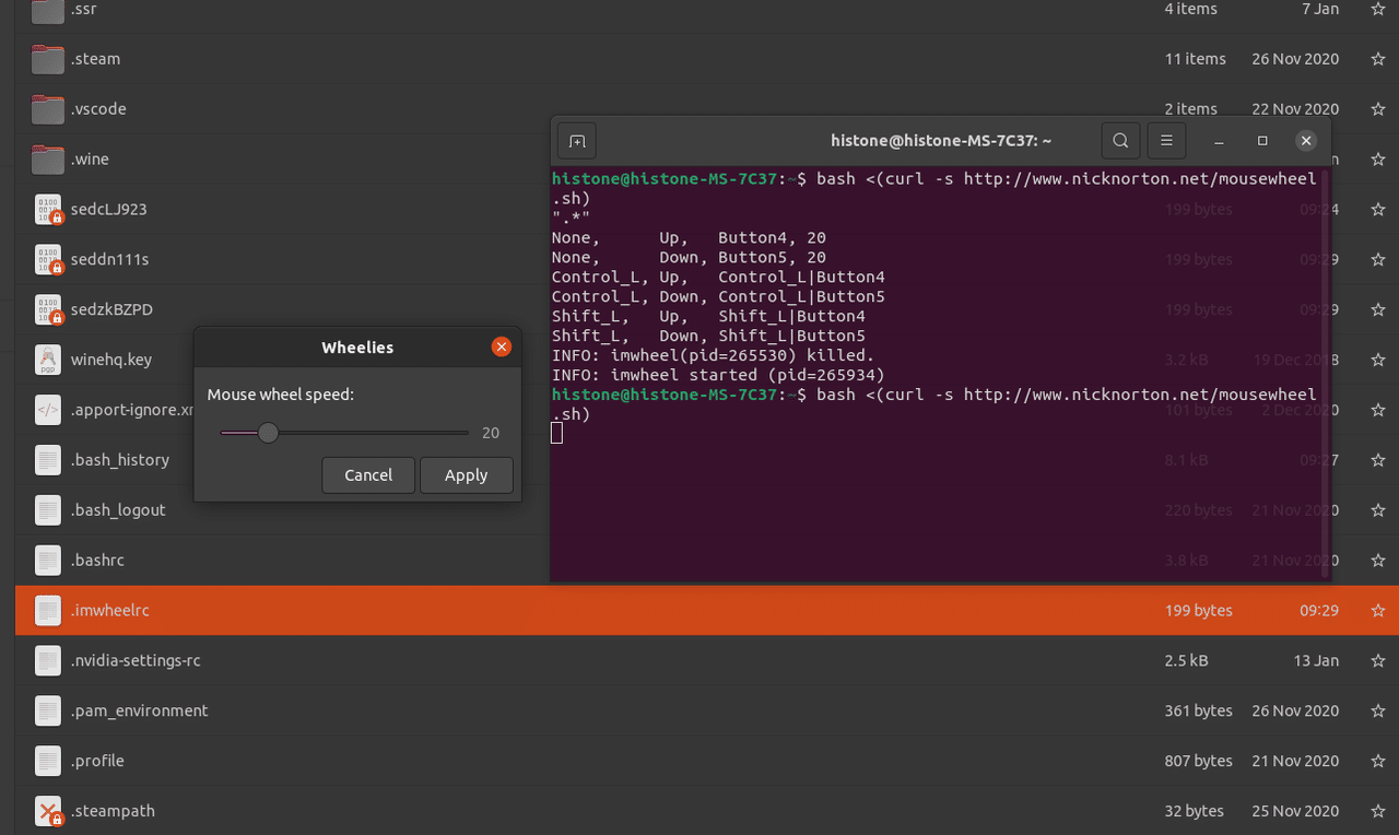 Ubuntuのマウススクロール調整 Histone Note Ubuntuのマウススクロール調整 Histone Note