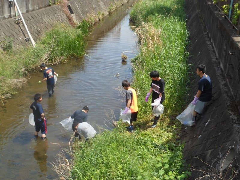程久保川の清掃活動