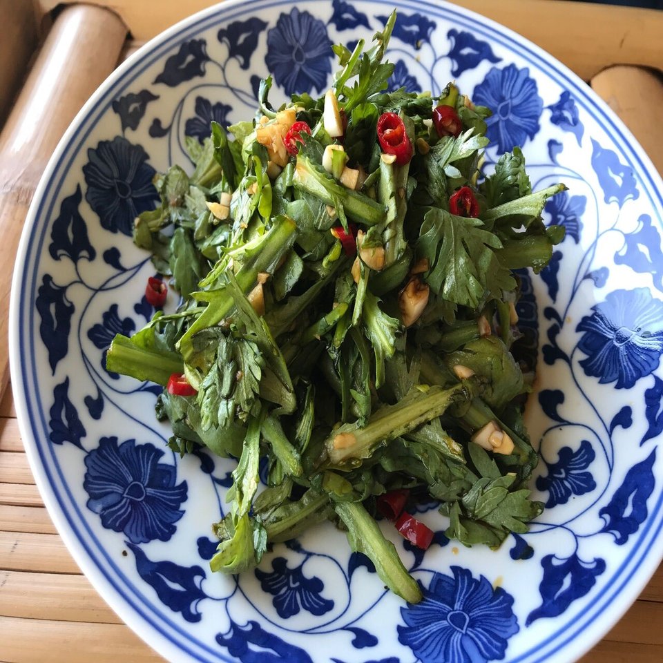 おうちで中華 生拌茼蒿 生春菊の冷菜 酒徒 しゅと おうちで中華 Note