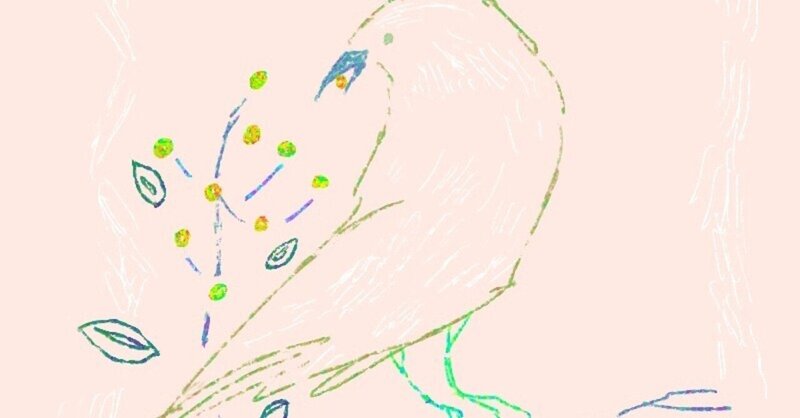 今日のイラスト 「ステッチ・スケッチ・鳥と実と」 描きました