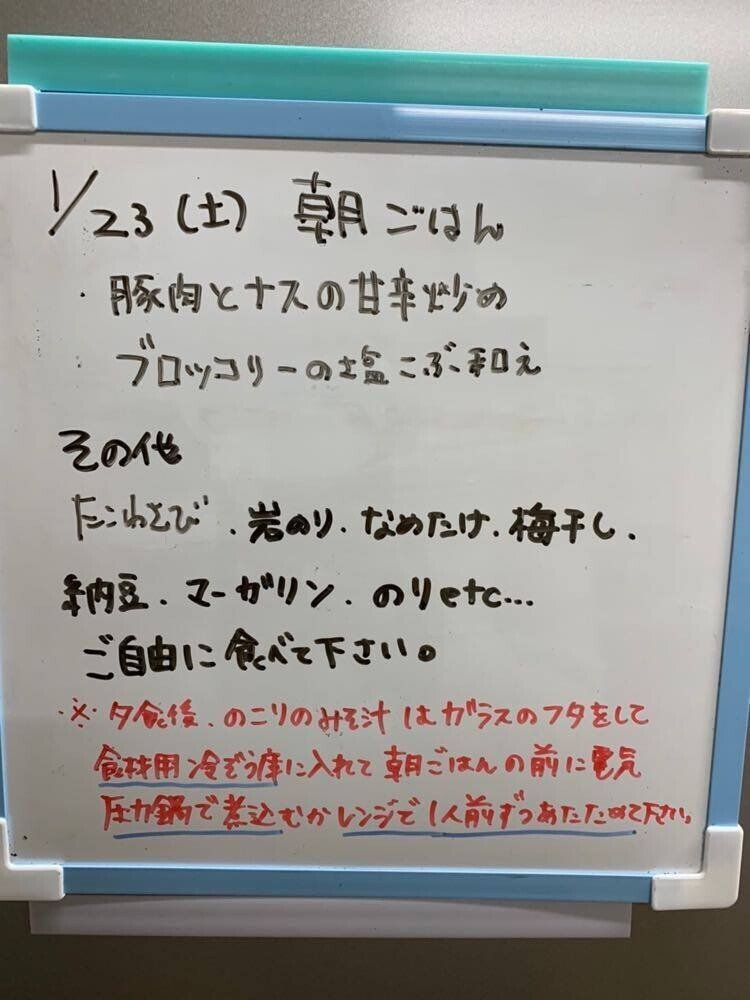 2021年1月22日朝献立