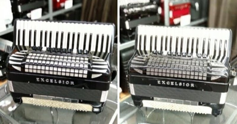 Exselsior 911のグリル布 貼り替えるとどれくらい印象が変わるか ビフォーアフター アコーディオン横丁 Note