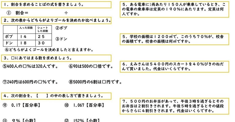 割合11ー模擬テストー小5 らいおんの鉢 Note 割合11ー模擬テストー小5 らいおんの鉢 Note
