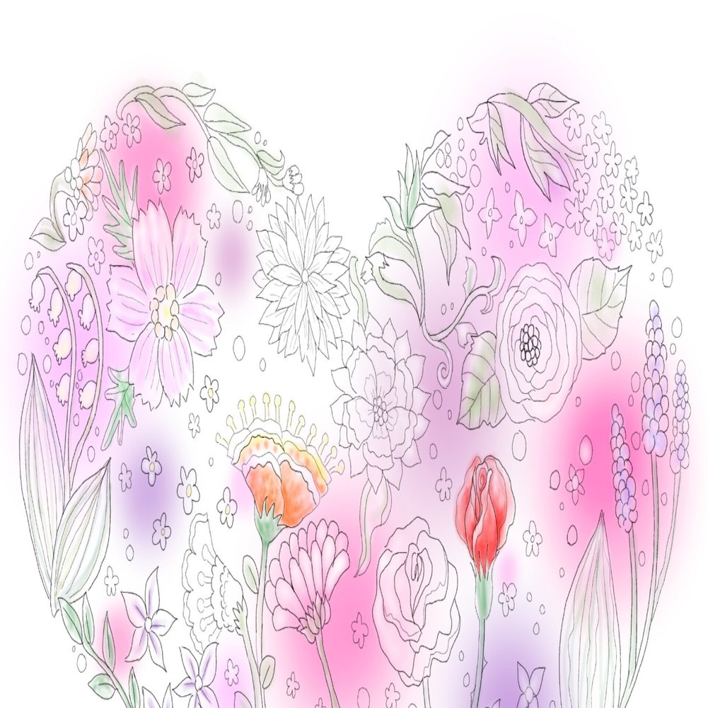 シンプルな花の塗り絵、花をテーマにした塗り絵、子供向けの花の塗り絵、大人向けの塗り絵、花の塗り絵シート - Etsy 日本, image size:1920x1001