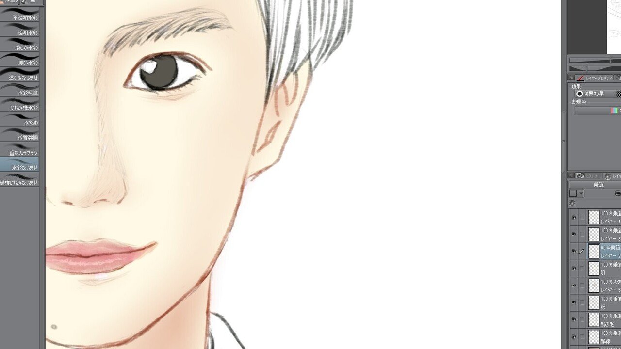 春馬君イラスト途中経過 Minato Note