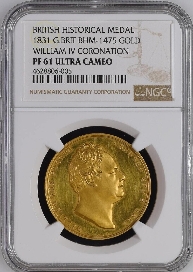 ウィリアム4世 戴冠記念金メダル 表面