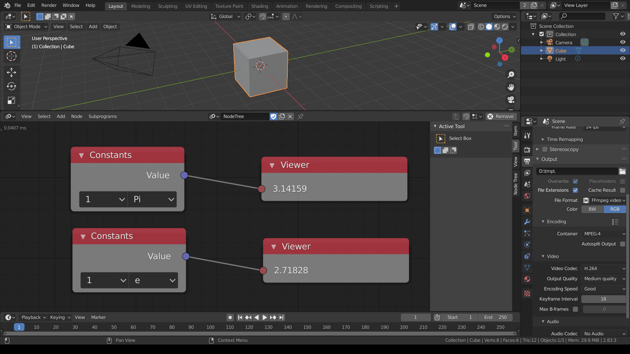 Blender アニメーションノード Constants 銀感じょう Note